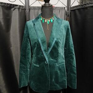J. Crew NWT Women's Green Velvet Women's Blazer Faux Suede Size 4 Velour